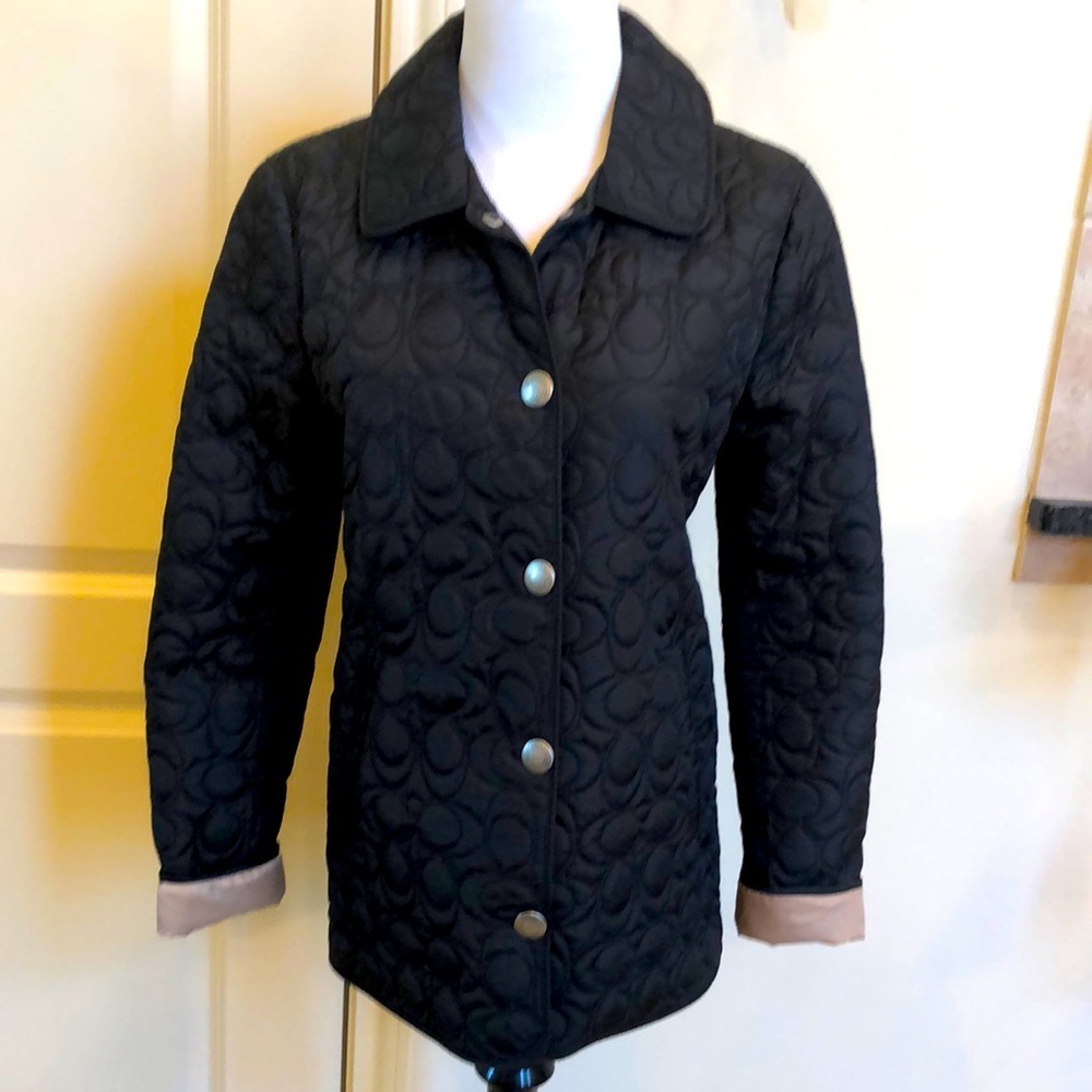 NWOT Coach Monogram Black coat
